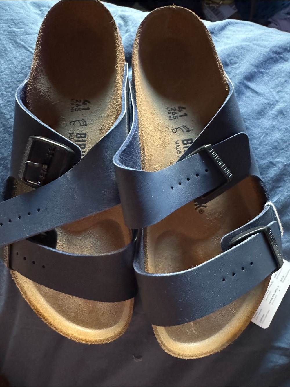 Birkenstock Kids Navy Blue Two-Strap Adjustable Sandals